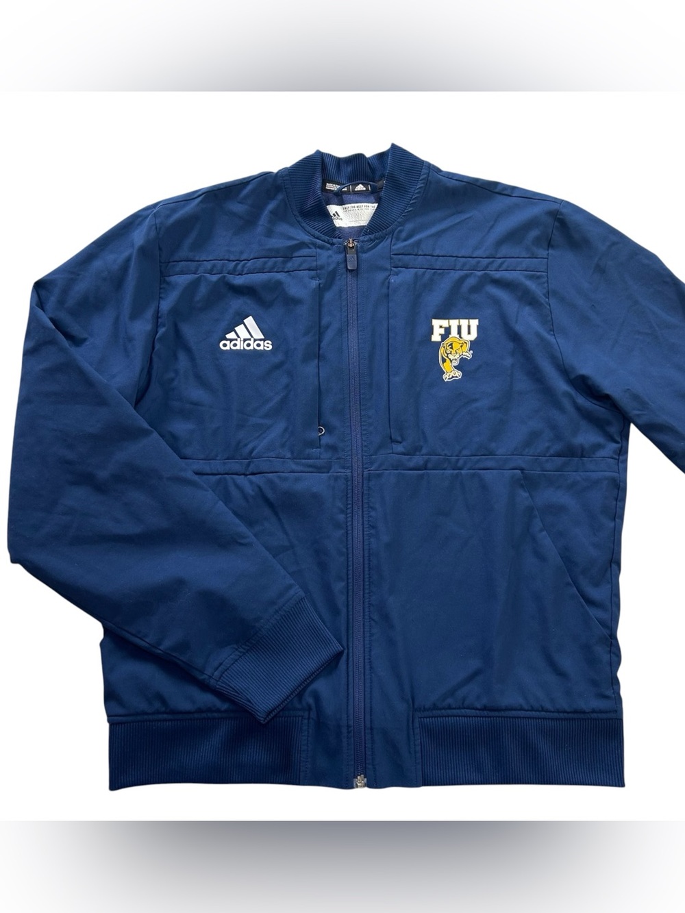 Adidas FIU Panthers TEAM ISSUED Men’s Woven Bomber Full-Zip Jacket Navy Size M